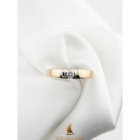 Каблучка із комбінованого золота з діамантом